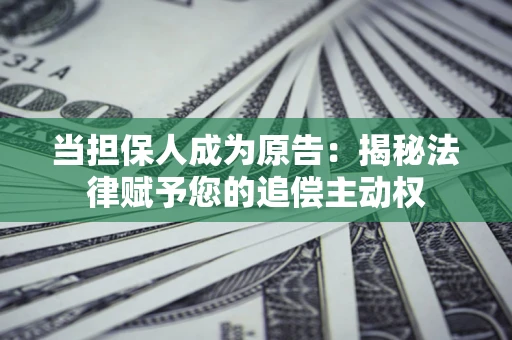 北京当担保人成为原告:揭秘法律赋予您的追偿主动权 北京当担保人成为原告:揭秘法律赋予您的追偿主动权