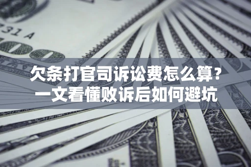 北京欠条打官司诉讼费怎么算？一文看懂败诉后如何避坑